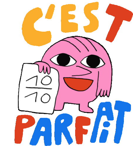 Holding A Paper Marked 10/10, "It'S Perfect." Sticker - Jean Pierre Cest Parfait Perfect Score Stickers