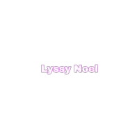a white background with the name lyssy noel written in pink letters