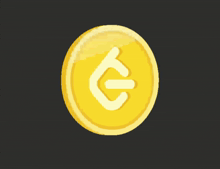 a gold coin with a white arrow pointing to the right