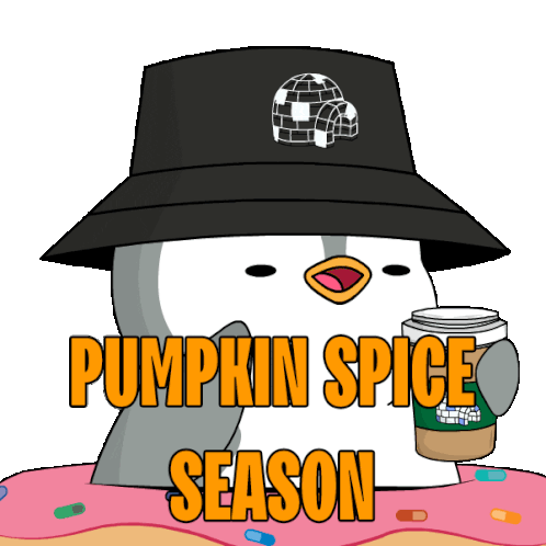 Coffee Pumpkin Sticker - Coffee Pumpkin Penguin Stickers