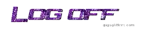 the word log off that is purple