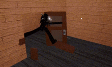 a computer generated image of a horse with glowing eyes in a room