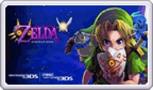 a picture of a zelda video game with a link wearing a mask on his face .