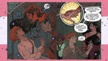 a comic book page shows a man holding a woman 's hand