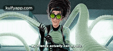 a cartoon of a woman talking to an octopus with the words my friends actually call me liv
