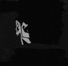 a black and white drawing of a hand holding a silhouette of a man