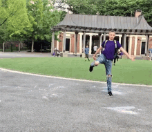 roy purdy dancing central park backpack kid