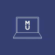a laptop with the letter u on the screen