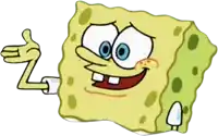 a cartoon spongebob giving a thumbs up sign