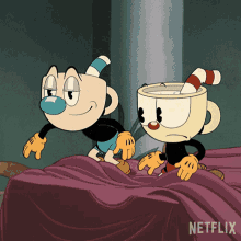Relieved Cuphead GIF - Relieved Cuphead Mugman GIFs