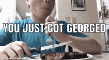 George Eating GIF - George Eating Steak GIFs