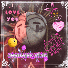 a good morning greeting card with a smiley face