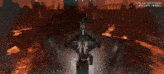 a video game called atlan shotgun shows a castle in the background