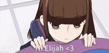 a cartoon of a girl with the name elijah < 3