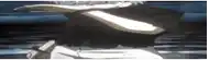 a close up of a person 's head in a cartoon with a white stripe on it .