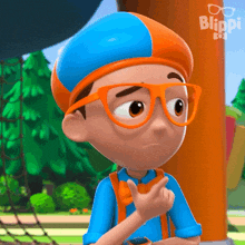Thinking Blippi GIF - Thinking Blippi Blippi Wonders Educational Cartoons For Kids GIFs