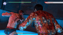 a video game screen shows a man fighting another man with the word defeat written on the screen