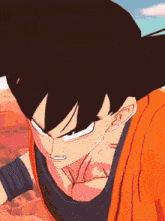 a close up of a cartoon character 's face with the number 3 on his left ear