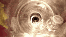 a close up of a circular object with a hole in the center