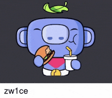 Zw1ce Burger Eating Wumpus Discord Sticker Drink Fat Blox-it Obese GIF