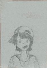 a black and white drawing of a girl carrying another girl