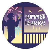 Happy Summer Summer Is Here Sticker - Happy Summer Summer Is Here Summer Time Stickers