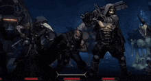 a video game shows a group of monsters including a plague doctor with a long beak