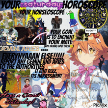 a poster that says your saturday horoscope your horsescope and have a sweet saturday