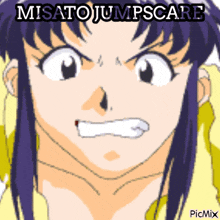 Misato Jumpscare GIF - Misato Jumpscare Evangelion GIFs