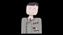 a cartoon of a man pointing a gun at the camera