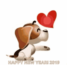 Happy New Year2019 Dog GIF - Happy New Year2019 Dog Kiss GIFs