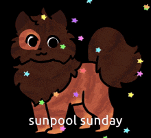 a drawing of a cat with the words sunpool sunday written below it