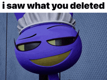 a picture of a cartoon character with the words " i saw what you deleted " above it