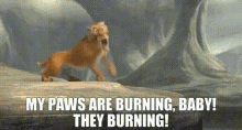 Ice Age Diego GIF - Ice Age Diego My Paws Are Burning Baby GIFs