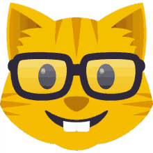 nerdy cat cat joypixels nerd geek