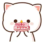 Birthday Cake Sticker - Birthday Cake Mochi Mochi Peach Cat Stickers