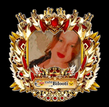 a picture of a woman in a frame with the name cute bilooti on it