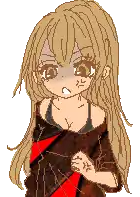 a pixel art of a girl with a ponytail