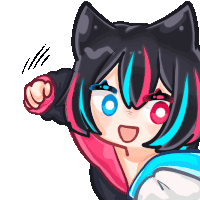 a cartoon drawing of a girl with a cat ear