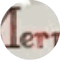 a blurred image of the word lert in a circle on a white background