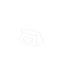 a drawing of a purse with a cat face on it .