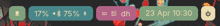 a screen shows a percentage increase and a date of april 23rd 10:30