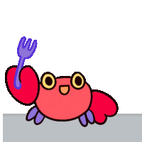 a cartoon worm with a fork sticking out of it 's mouth