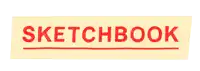 a yellow sign that says sketchbook in red