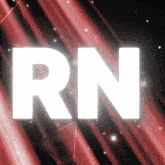 the word rn is on a red background