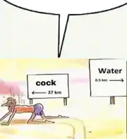 a cartoon of a man laying on the ground next to a sign that says cock