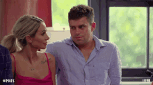 a man and a woman looking at each other with the hashtag # mafs