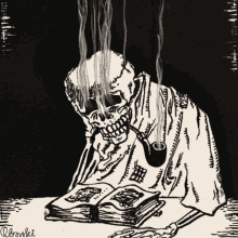 Skeleton Reading GIF - Skeleton Reading Smoking GIFs