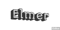 a black and white logo that says elmer on it