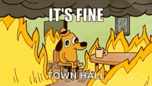 Everything Is Fine Itsfine GIF - Everything Is Fine Itsfine Burning GIFs